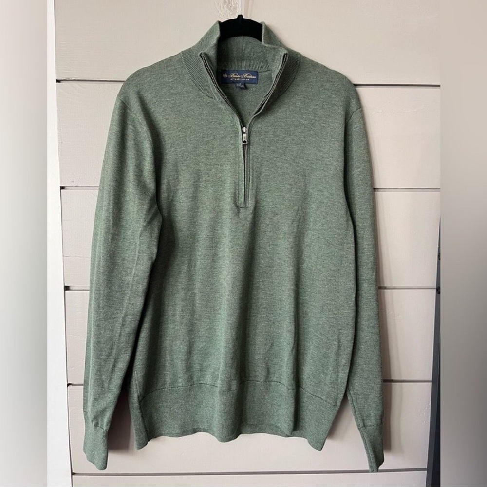 Brooks Brothers 1/4 zip supine cotton pullover ladies large